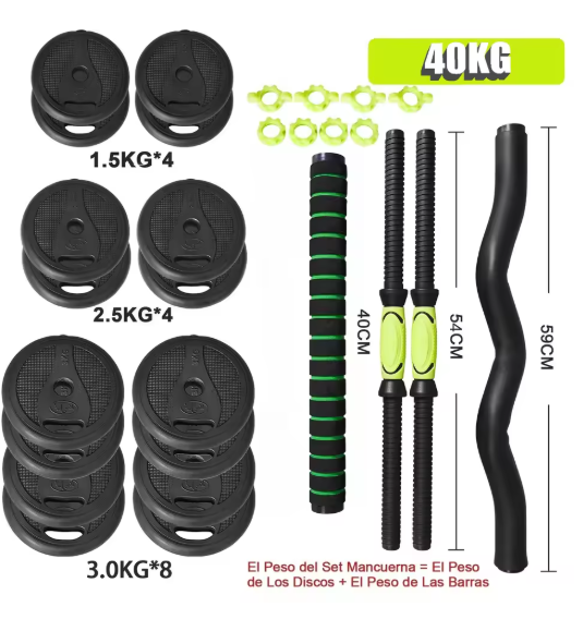 Verstelbare Dumbbell Set – 2-in-1 Halterset met Verbindbare Stang voor Krachttraining Thuis