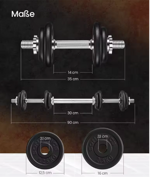Verstelbare Dumbbell Set 30 kg – 2-in-1 Halterset met Verbindingsstang voor Thuis Fitness