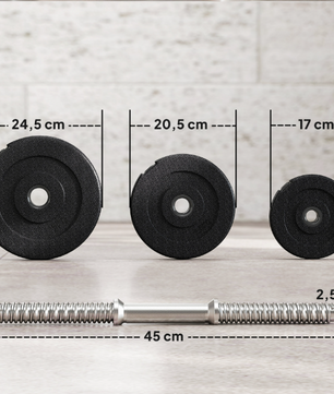 Dumbbell Set 40 kg – Verstelbare Halterset met Stalen Stangen voor Krachttraining Thuis