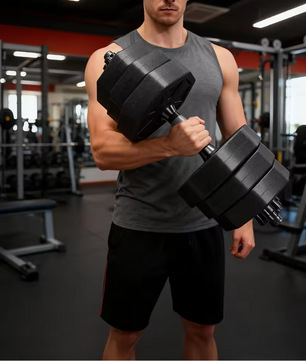 Verstelbare Dumbbell Set 20 kg – Octagon Halters met Afneembare Gewichten voor Thuis Fitness