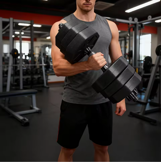 Verstelbare Dumbbell Set 20 kg – Octagon Halters met Afneembare Gewichten voor Thuis Fitness