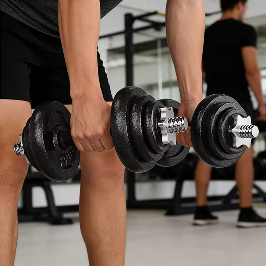 Verstelbare Dumbbell Set 20 kg – Gietijzeren Halters met Antislip Sluitingen voor Krachttraining