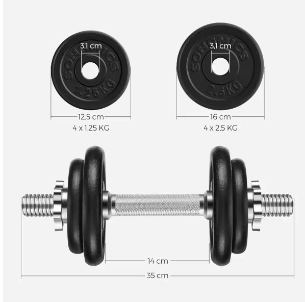 Verstelbare Dumbbell Set 20/30/40 kg – Gietijzeren Halters voor Krachttraining Thuis en Gym