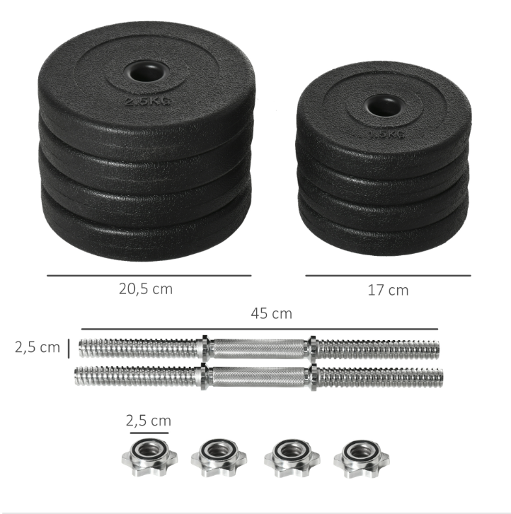 Verstelbare Dumbbell Set 30 kg – 2-in-1 Halterset met Verbindingsstang en Antislip Grip