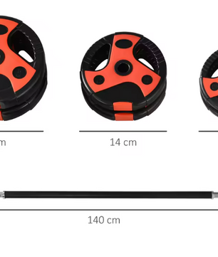 Verstelbare Halterstang Set 20 kg – Gewichtsschijven met Antislip Grip voor Krachttraining