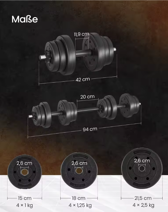 Verstelbare Dumbbell Set 20 kg – 2-in-1 Halterset met Verbindingsstang voor Thuis Fitness