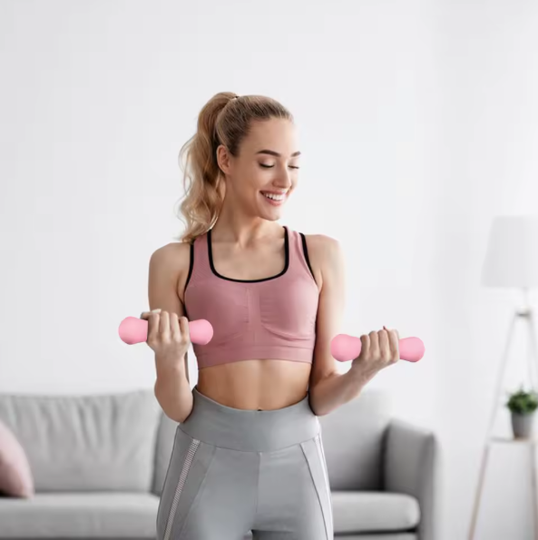 Dumbbell Halter – Antislip Gecoate Krachttraining Gewicht voor Thuis Fitness
