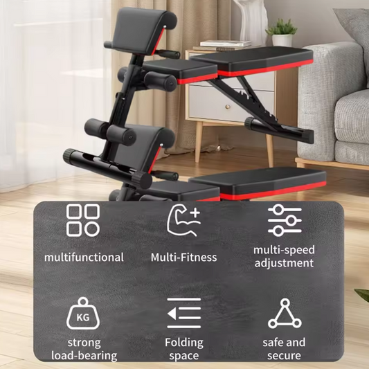 Opvouwbare Halterbank 6-in-1 – Multifunctionele Fitnessbank voor Full Body Training