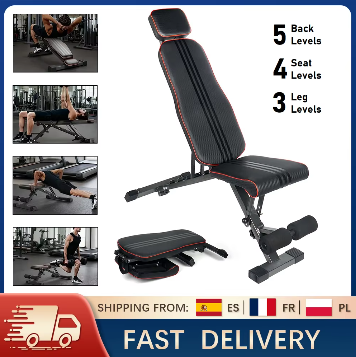 Multifunctionele Halterbank – Verstelbare Fitnessbank Opvouwbaar voor Full Body Training