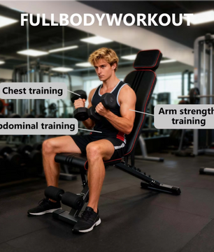 Multifunctionele Halterbank – Verstelbare Fitnessbank Opvouwbaar voor Full Body Training