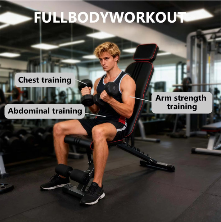 Multifunctionele Halterbank – Verstelbare Fitnessbank Opvouwbaar voor Full Body Training