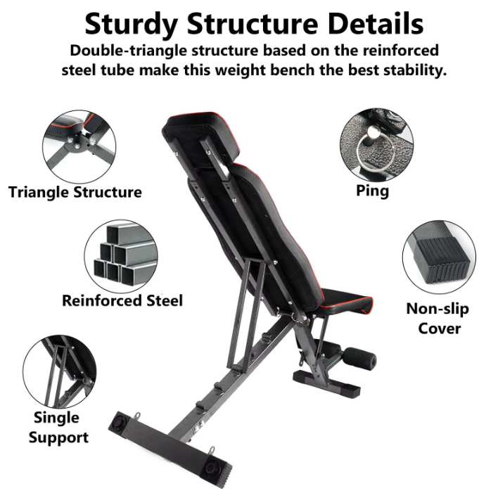 Multifunctionele Halterbank – Verstelbare Fitnessbank Opvouwbaar voor Full Body Training
