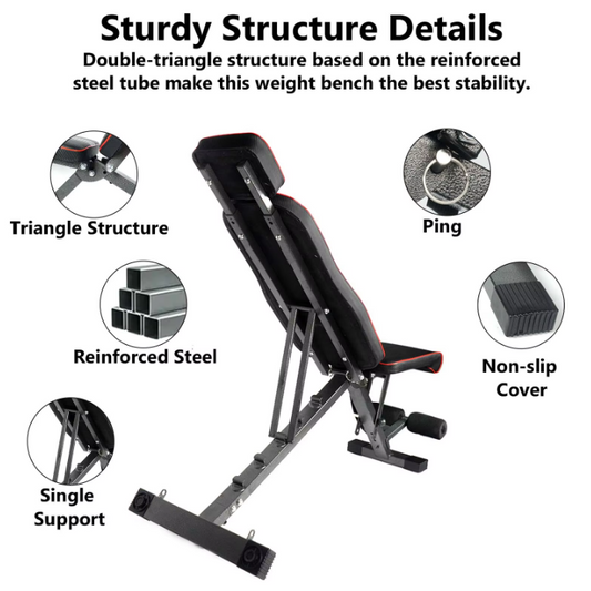 Multifunctionele Halterbank – Verstelbare Fitnessbank Opvouwbaar voor Full Body Training