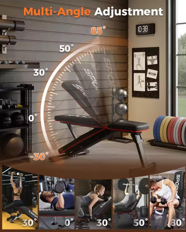 Opvouwbare Halterbank – Verstelbare Fitnessbank met 5 Standen voor Full Body Training