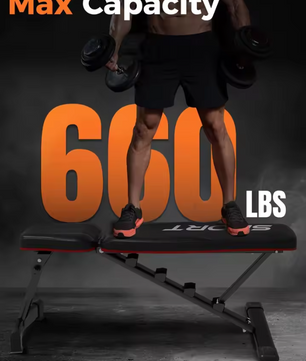 Opvouwbare Halterbank – Verstelbare Fitnessbank met 5 Standen voor Full Body Training