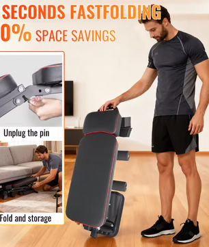 Multifunctionele Halterbank – Opvouwbare Fitnessbank met 5 Standen voor Full Body Training