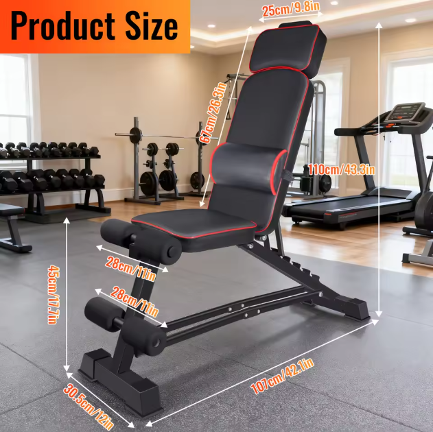 Multifunctionele Halterbank – Opvouwbare Fitnessbank met 5 Standen voor Full Body Training