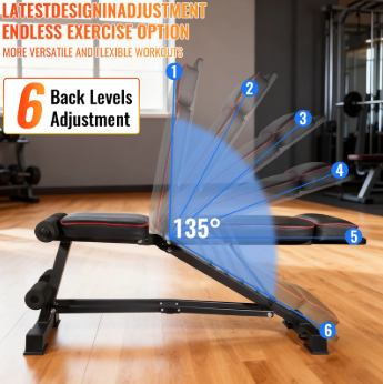 Multifunctionele Halterbank – Opvouwbare Fitnessbank met 5 Standen voor Full Body Training