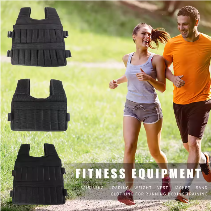 Verstelbaar Gewichtsvest 3/15/35KG – Trainingsvest voor Fitness, Hardlopen en Krachttraining