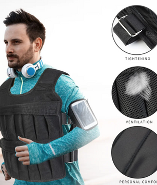 Verstelbaar Gewichtsvest 3/15/35KG – Trainingsvest voor Fitness, Hardlopen en Krachttraining