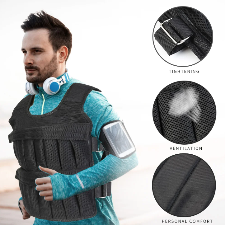 Verstelbaar Gewichtsvest 3/15/35KG – Trainingsvest voor Fitness, Hardlopen en Krachttraining