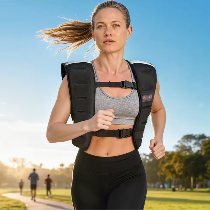 Gewichtsvest 8KG – Ademend Trainingsvest met Verstelbare Bandjes en Reflectie