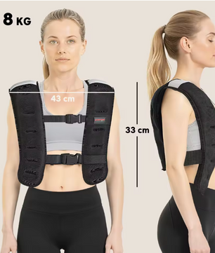 Gewichtsvest 8KG – Ademend Trainingsvest met Verstelbare Bandjes en Reflectie