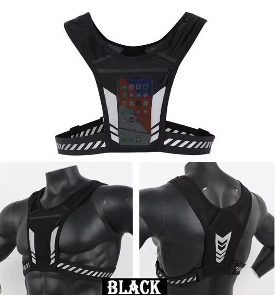 Hardloopvest met Telefoonhouder – Ademend Reflecterend Sportvest voor Hardlopen en Fietsen