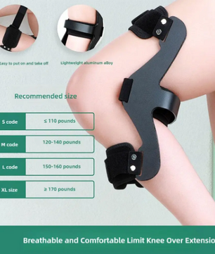 Knie Hyperextensie Brace – Verstelbare Knieorthese met Ondersteuning en Fixatie