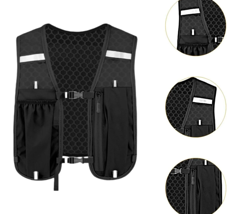 Hardloopvest met Telefoonhouder en Waterflesvak – Lichtgewicht Reflecterend Sportvest voor Outdoor