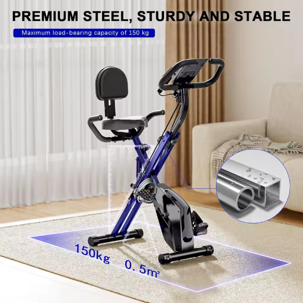 Opvouwbare Hometrainer – 8 Weerstanden met LCD Display en Hartslagsensoren