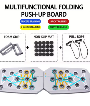 Push-up Board Set – Opvouwbaar Trainingsbord met Handgrepen voor Borst, Armen en Core