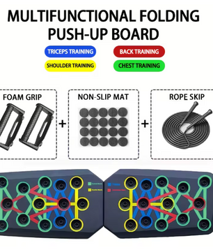 Push-up Board Set – Opvouwbaar Trainingsbord met Handgrepen voor Borst, Armen en Core