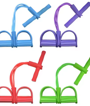 Weerstandsband Trainer met Pedalen – 4 Elastische Trekkoorden voor Full Body Workout