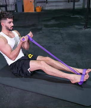 Weerstandsband Trainer met Pedalen – 4 Elastische Trekkoorden voor Full Body Workout