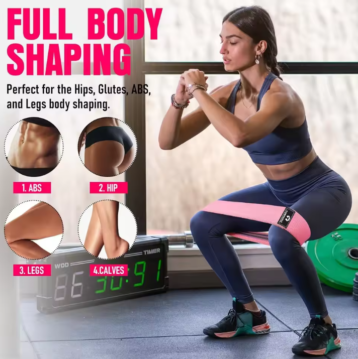 Weerstandsbanden Set van Stof – 3 Niveaus Stretchbanden voor Benen en Glutes Training