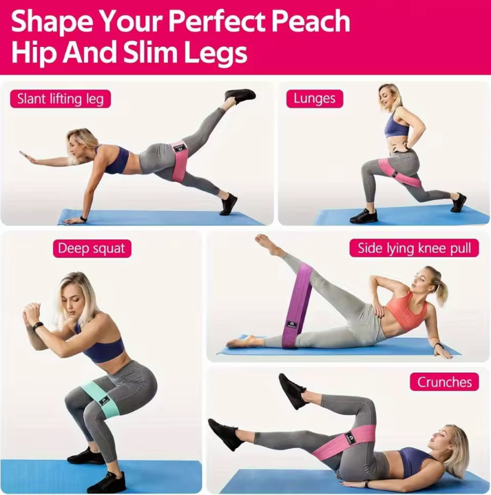 Weerstandsbanden Set van Stof – 3 Niveaus Stretchbanden voor Benen en Glutes Training