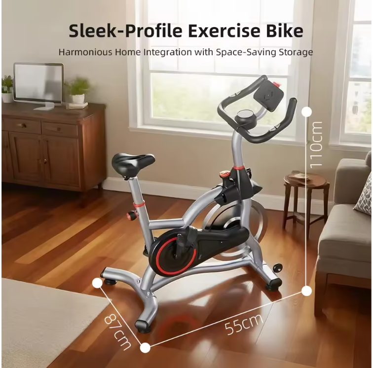 Spinningfiets met Bluetooth en Hartslagmeter – Stille Hometrainer met Magnetische Weerstand