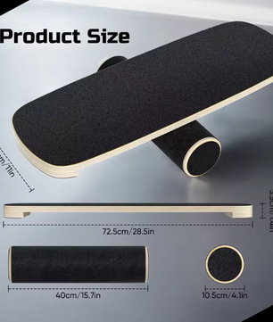Balance Board met Roller – Houten Balans Trainer voor Core en Stabiliteit