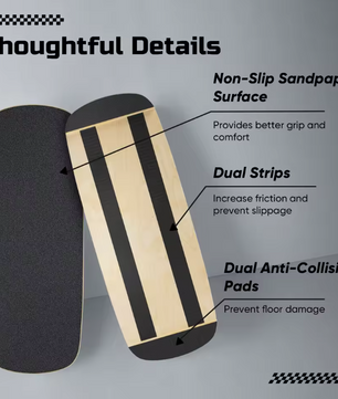 Balance Board met Roller – Houten Balans Trainer voor Core en Stabiliteit