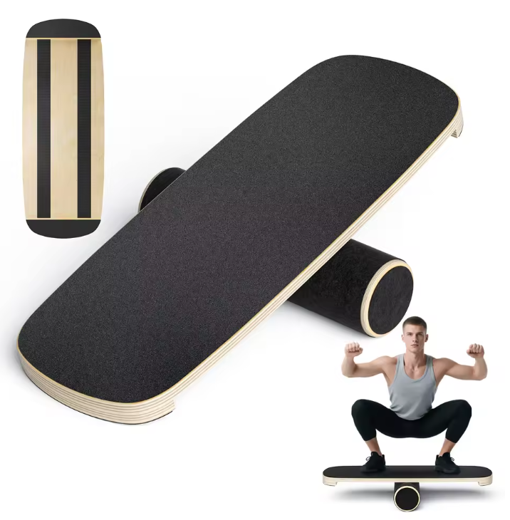 Balance Board met Roller – Houten Balans Trainer voor Core en Stabiliteit