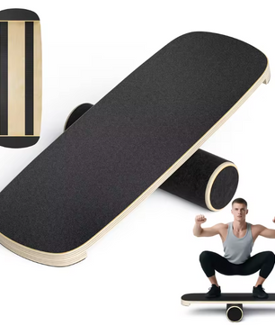 Balance Board met Roller – Houten Balans Trainer voor Core en Stabiliteit
