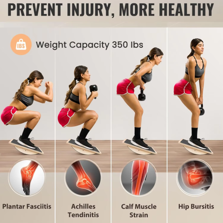 Houten Balansbord – Antislip Evenwichtsbord voor Core Training en Stabiliteit