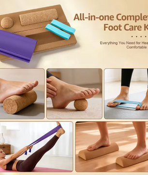 Kurk Balance Board – Voettrainer met Massagebal en Weerstandsbanden