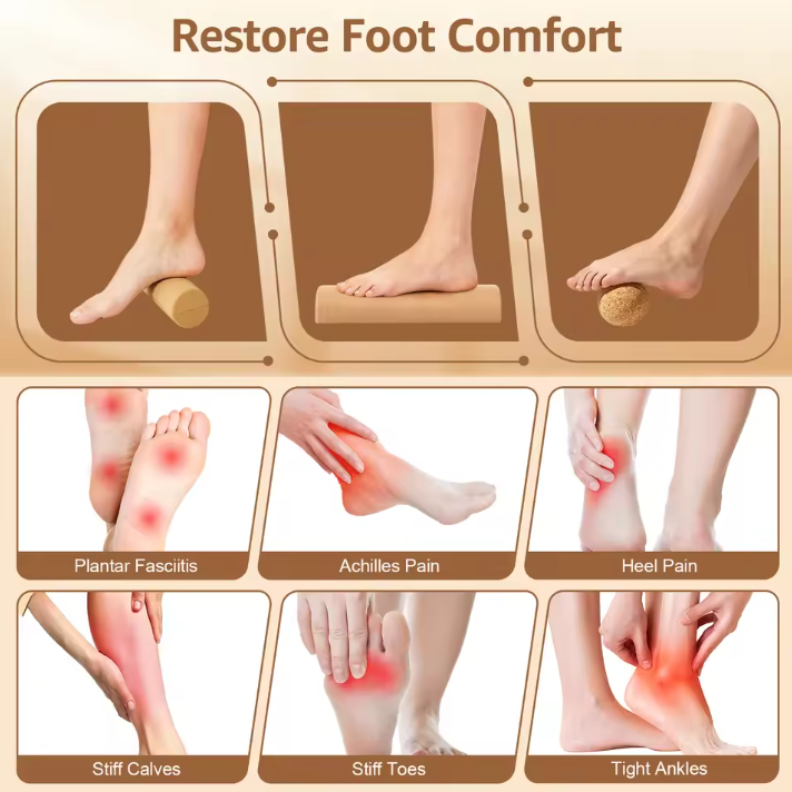 Kurk Balance Board – Voettrainer met Massagebal en Weerstandsbanden