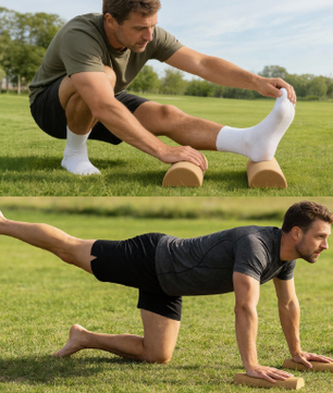 Kurk Balance Board – Voettrainer met Massagebal en Weerstandsbanden