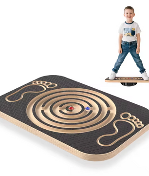 Houten Balansbord met Doolhof – Verstelbare Balans Trainer voor Core, Coördinatie en Fitness