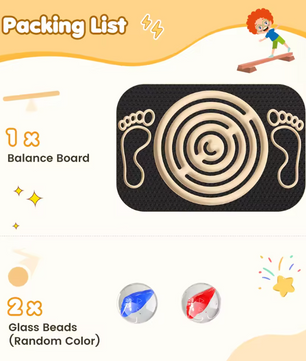 Houten Balansbord met Doolhof – Verstelbare Balans Trainer voor Core, Coördinatie en Fitness