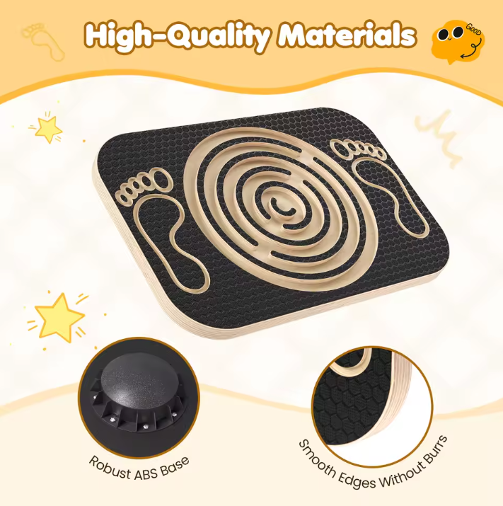 Houten Balansbord met Doolhof – Verstelbare Balans Trainer voor Core, Coördinatie en Fitness