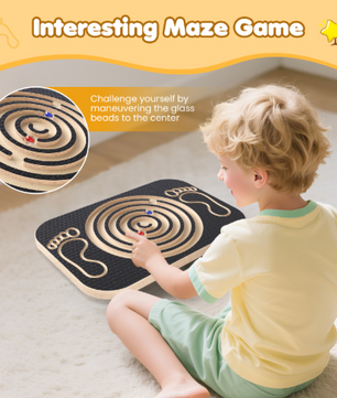 Houten Balansbord met Doolhof – Verstelbare Balans Trainer voor Core, Coördinatie en Fitness